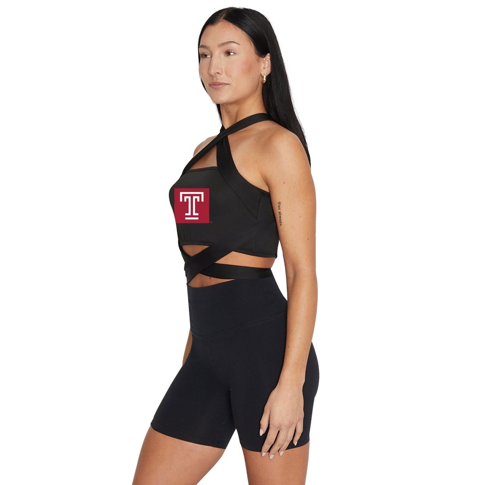 Temple Owls Black Multi Way Bandeau Top | lojobands