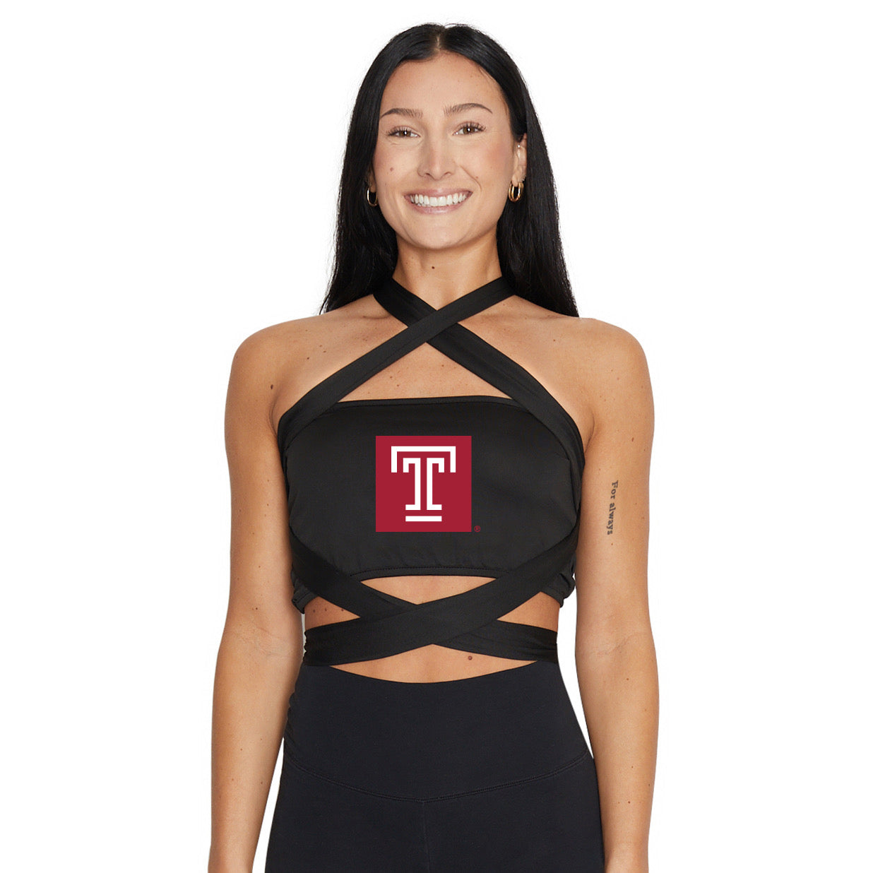 Temple Owls Black Multi Way Bandeau Top | lojobands