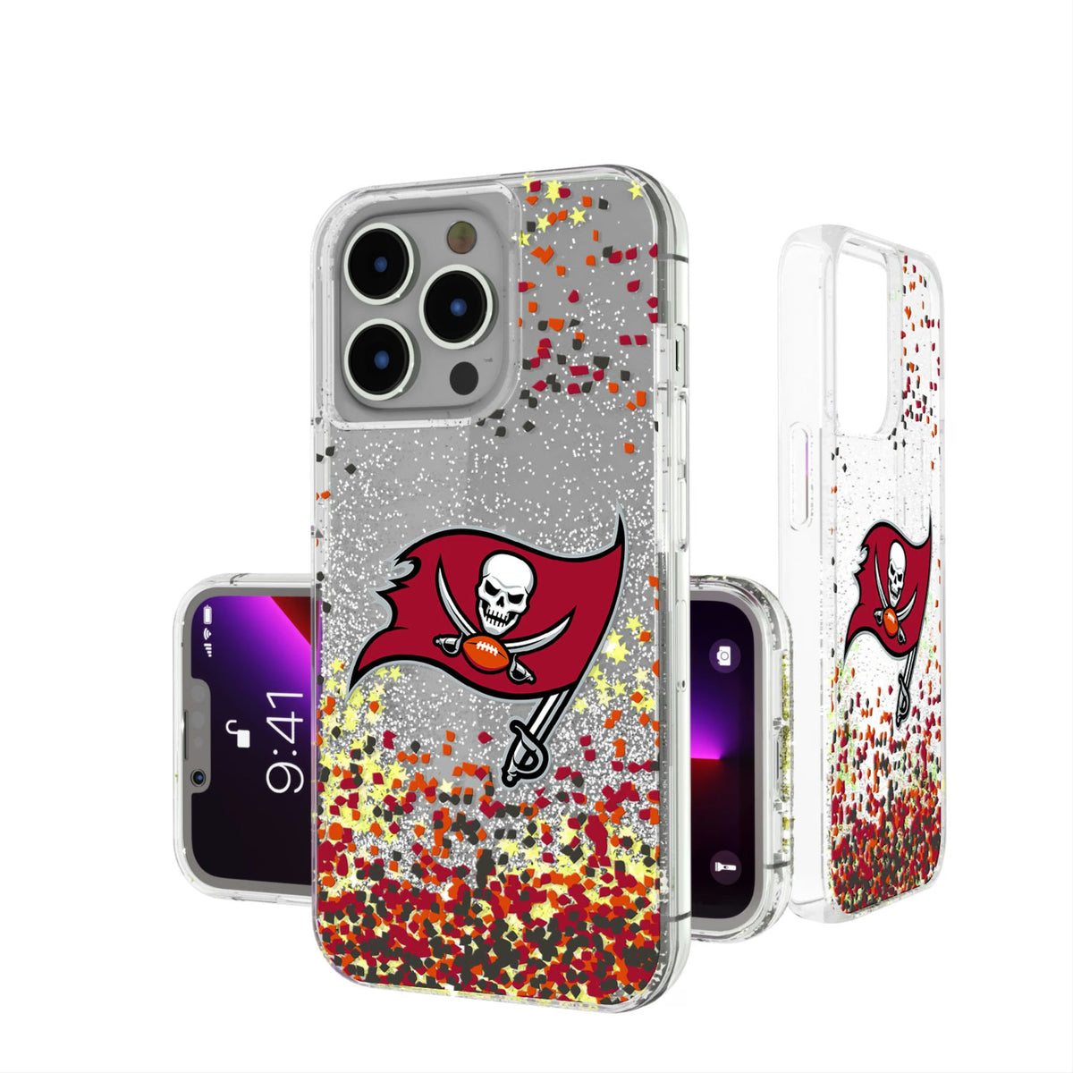 Tampa Bay Buccaneers Confetti Glitter Phone Case 3