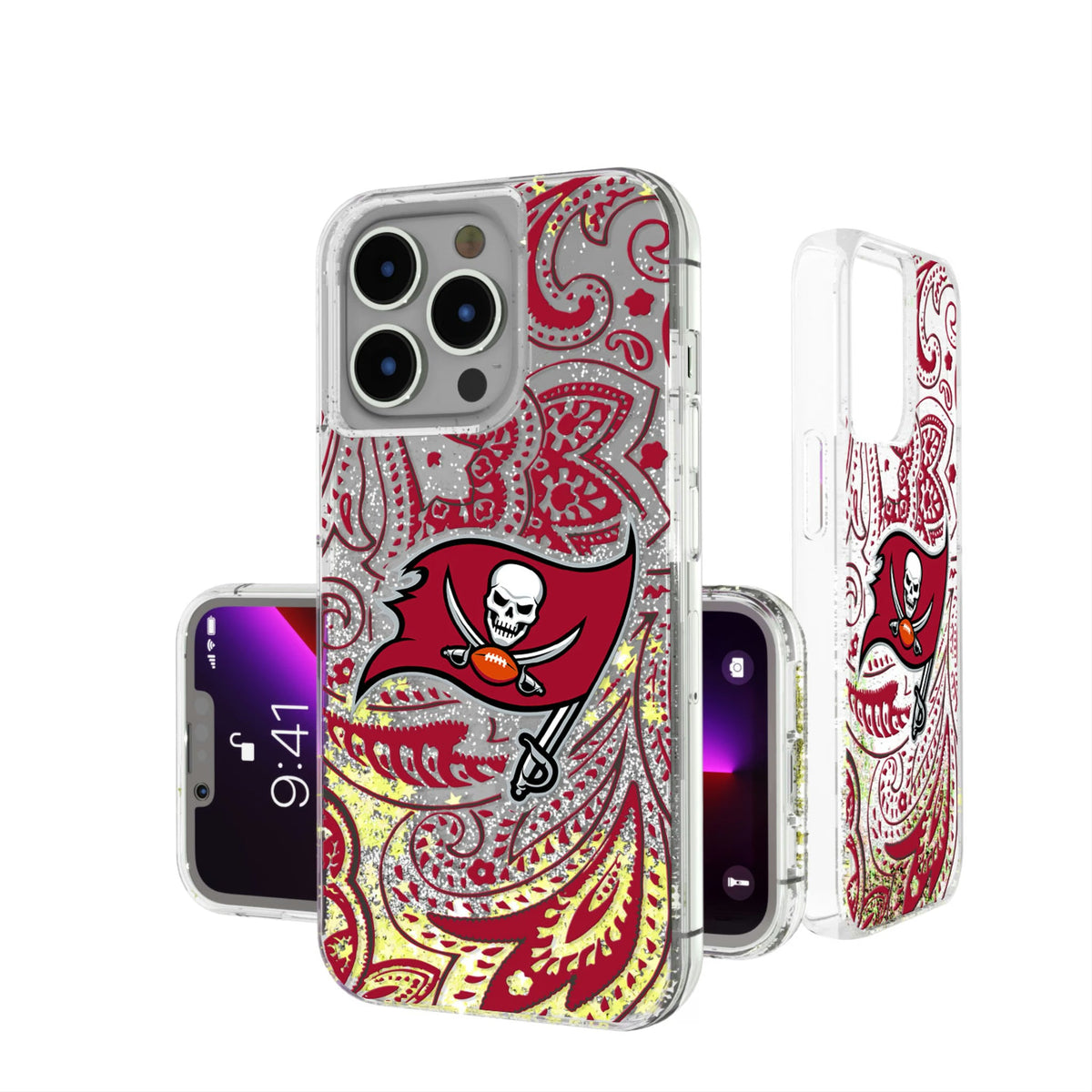 Tampa Bay Buccaneers Paisley Glitter Phone Case 3