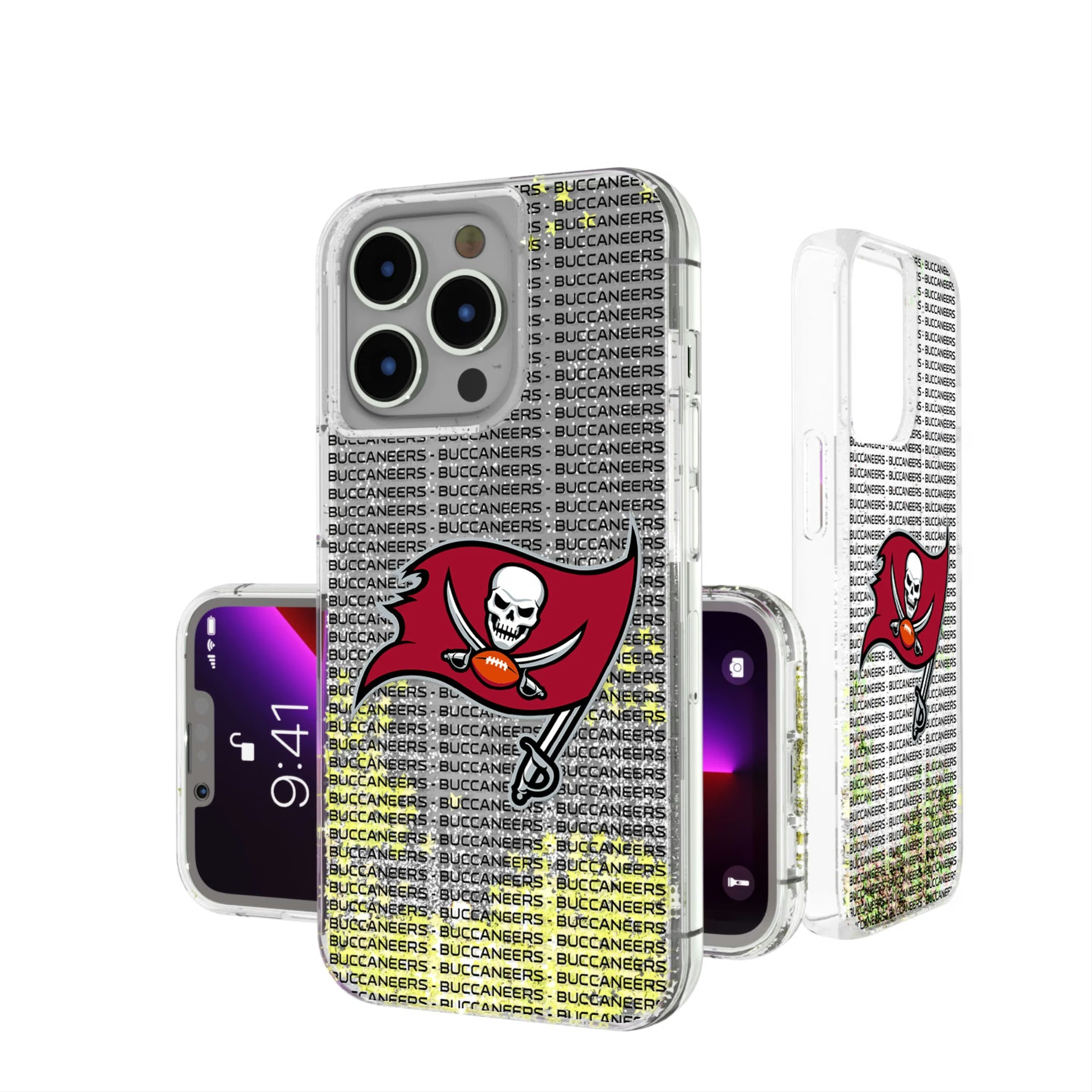 Tampa Bay Buccaneers Text Backdrop Glitter Phone Case 16