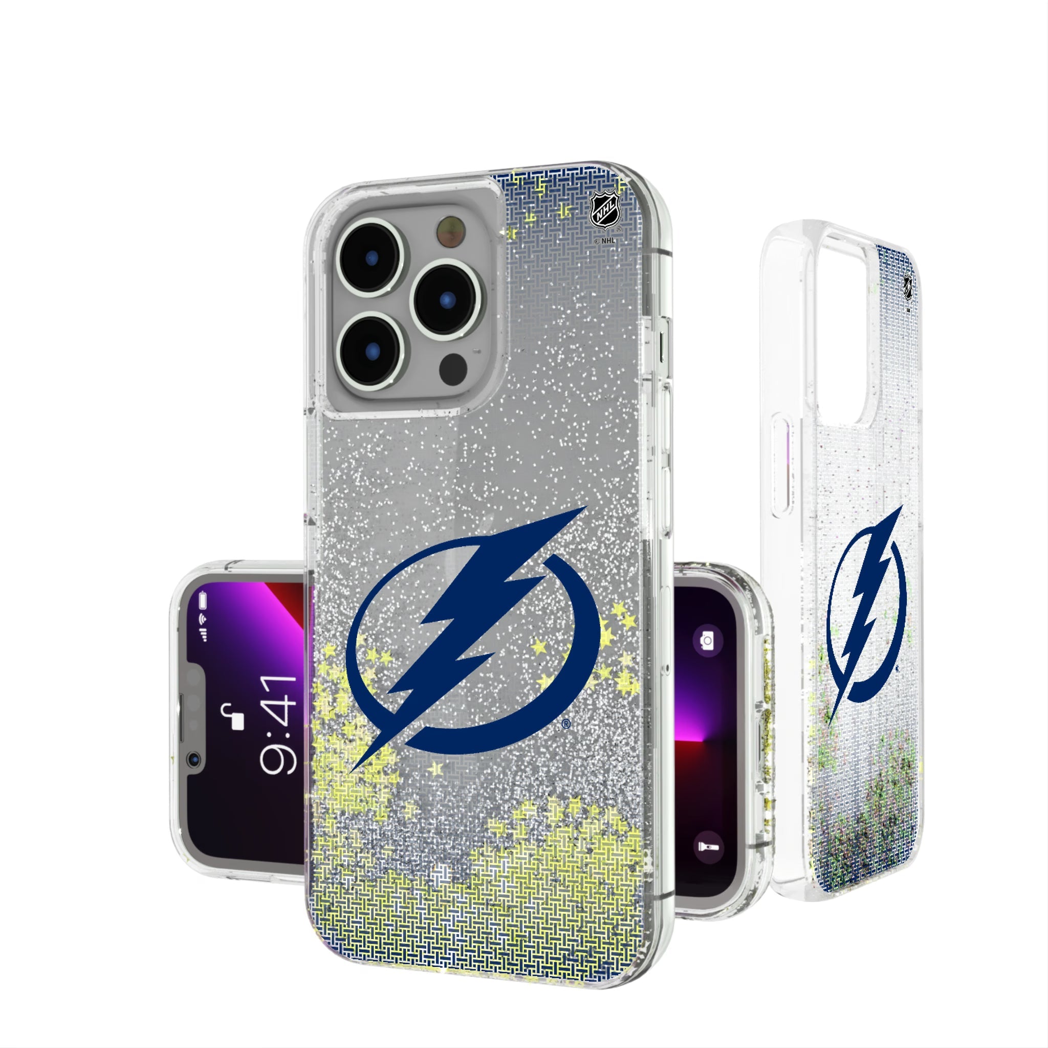 Tampa Bay Lightning Linen Glitter Phone Case 3