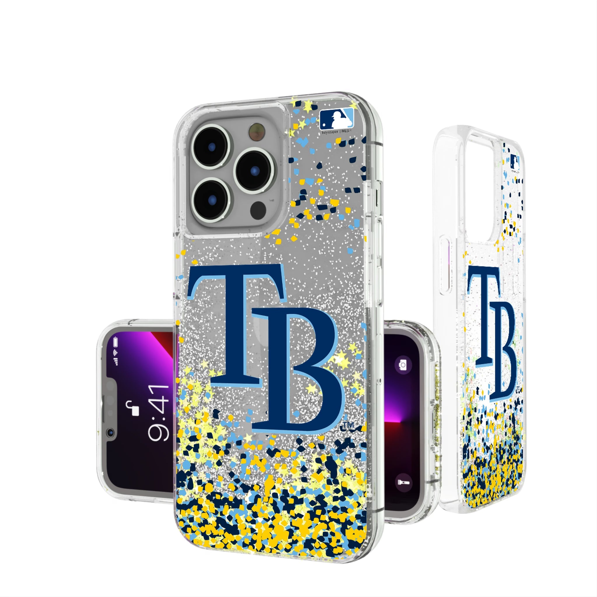 Tampa Bay Rays Confetti Glitter Phone Case for Apple iPhone 9