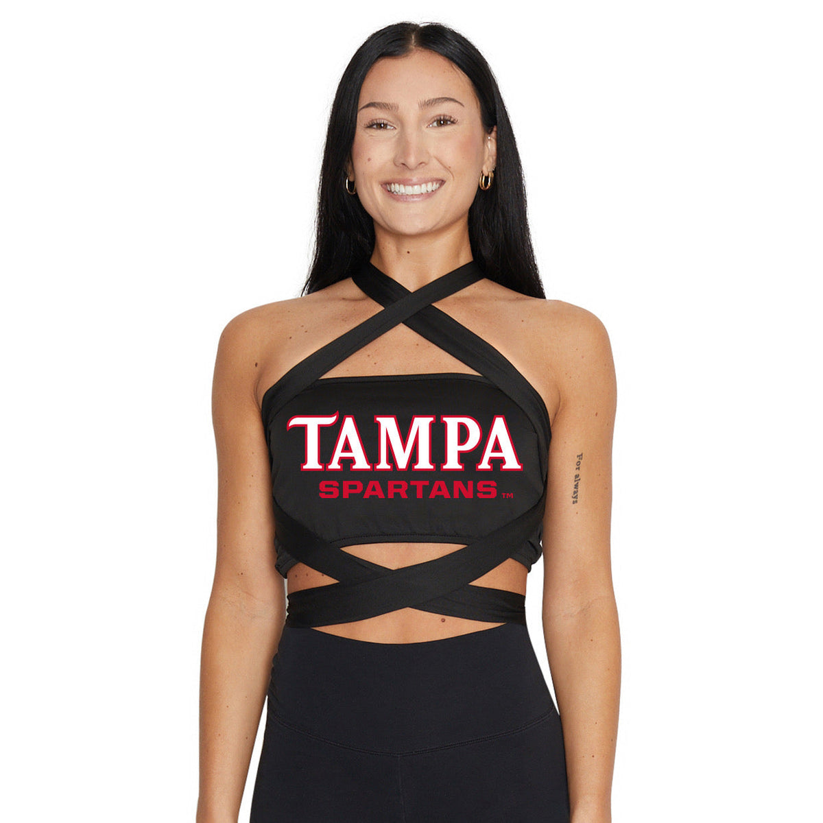 Tampa Spartans Black Multi Way Bandeau Top | lojobands 1