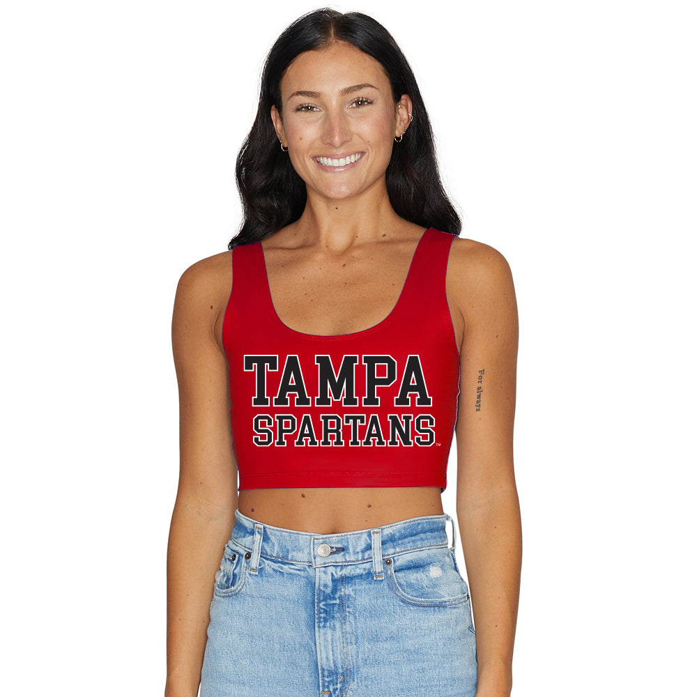 Tampa Spartans Red Crop Tank Top | lojobands 1
