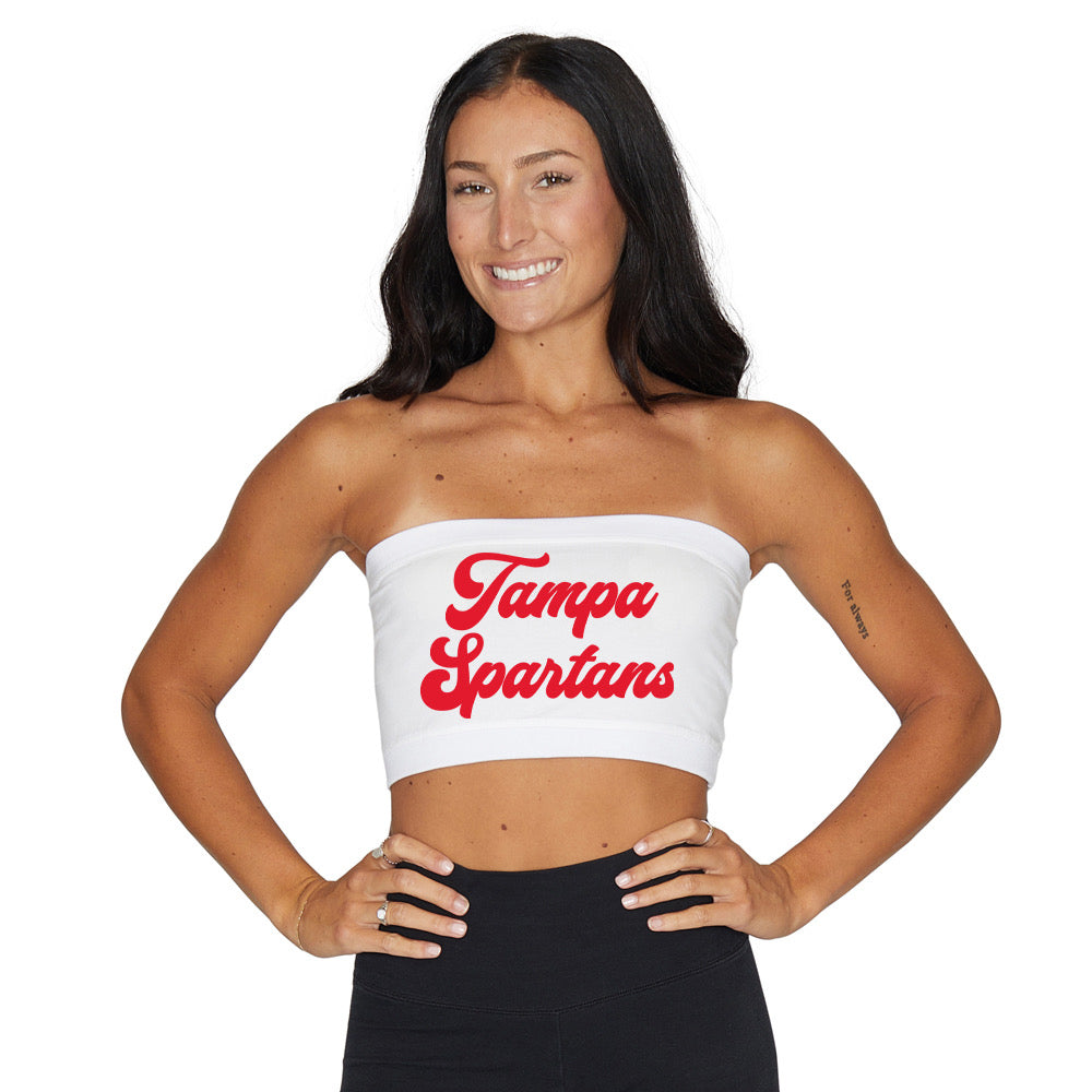 Tampa Spartans White Bandeau Top | lojobands 1