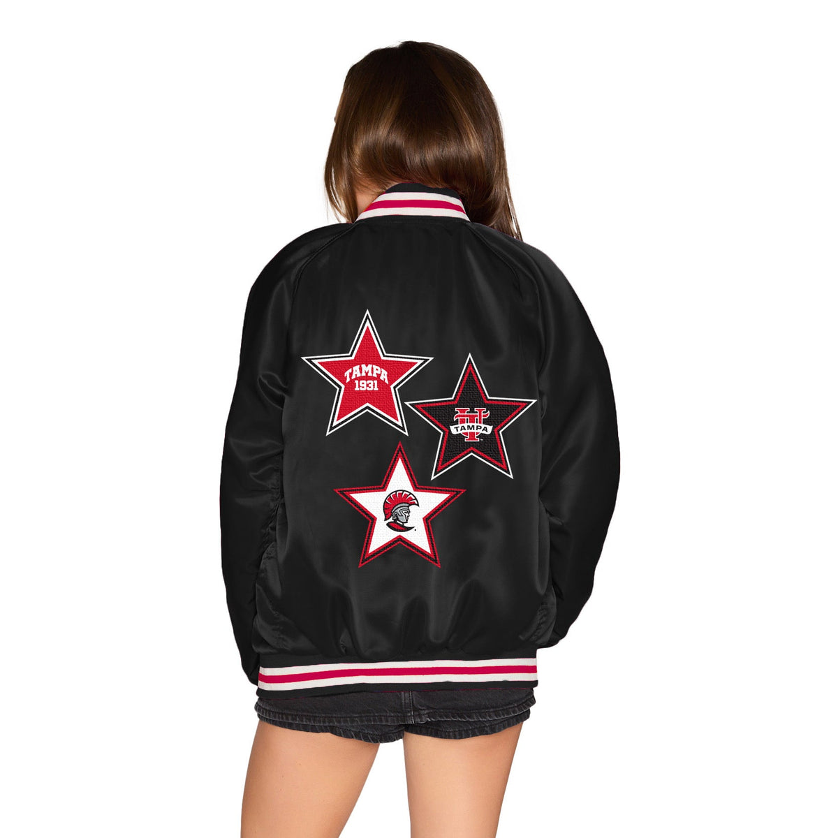 Tampa Spartans Satin Letterman Bomber Jacket | lojobands 2