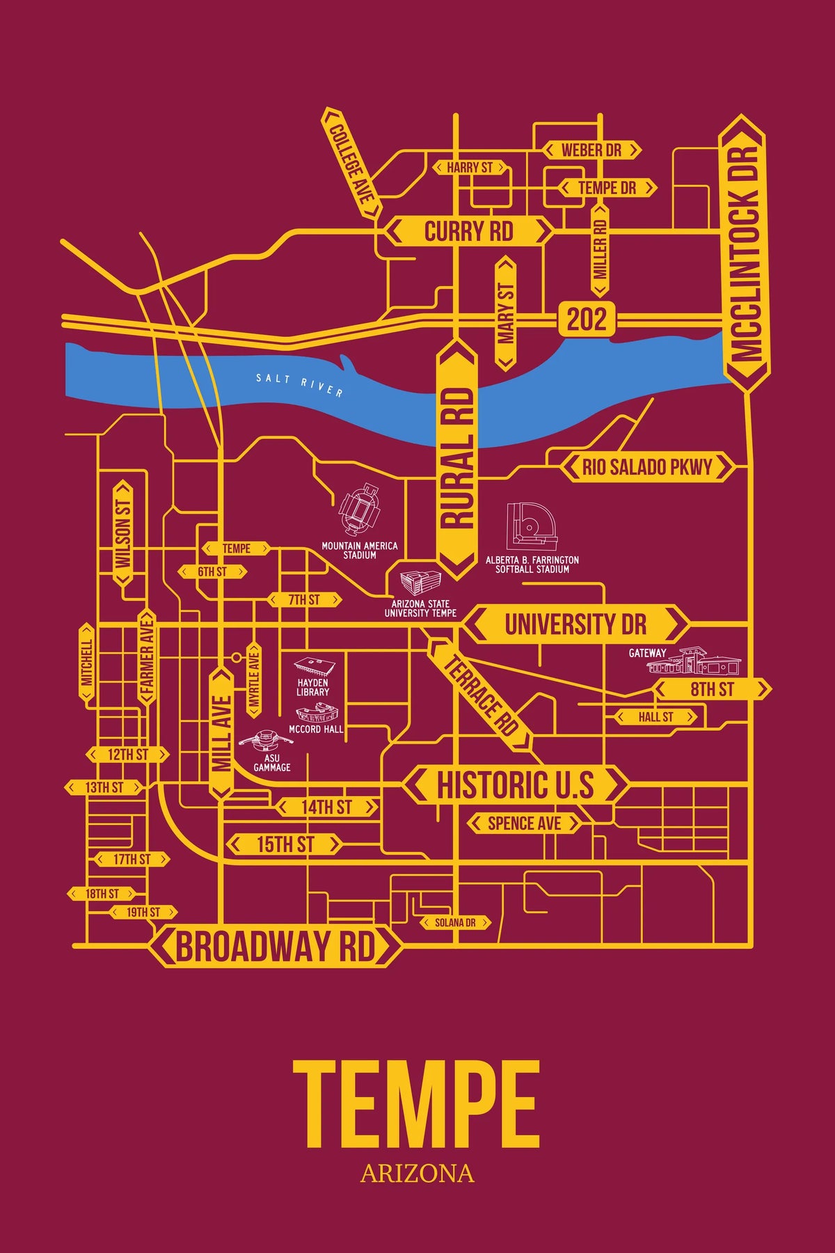 Tempe, Arizona street map 7