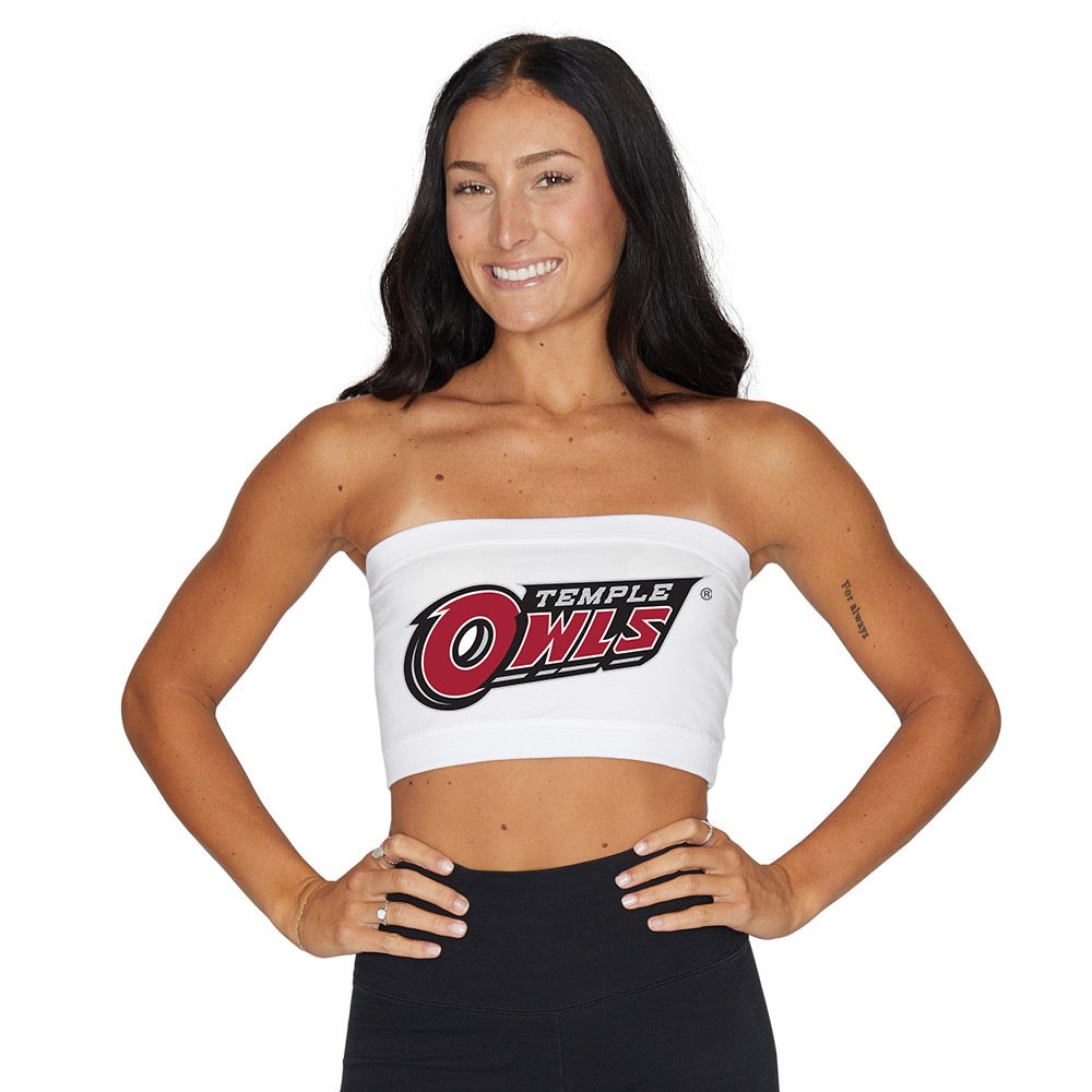 Temple Owls White Bandeau Top | lojobands