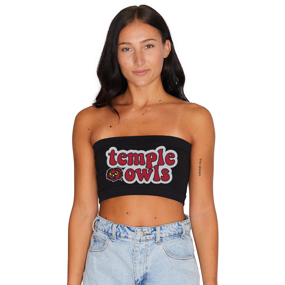 Temple Owls Black Bandeau Top | lojobands