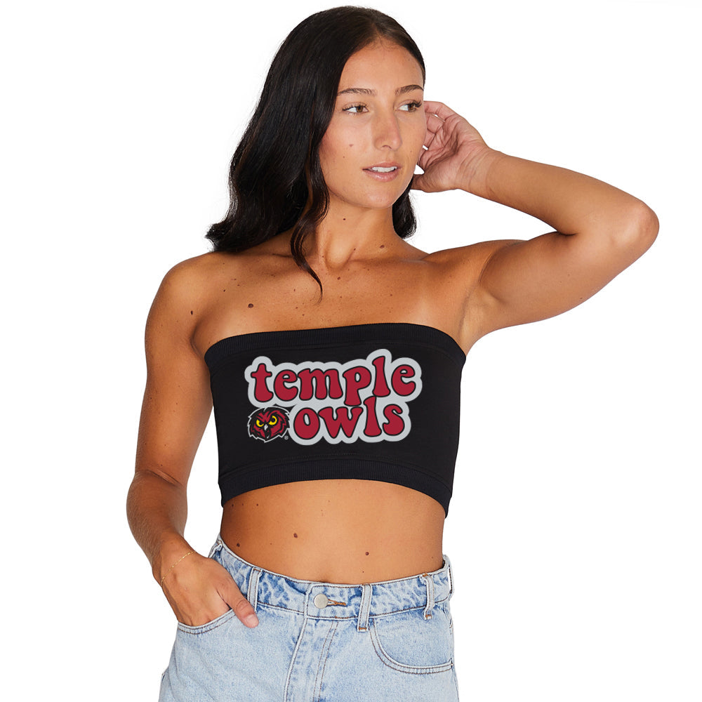 Temple Owls Black Bandeau Top | lojobands