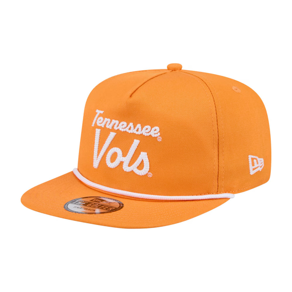 Tennessee Volunteers -  Orange Script Golfer Snapback Hat, New Era 4