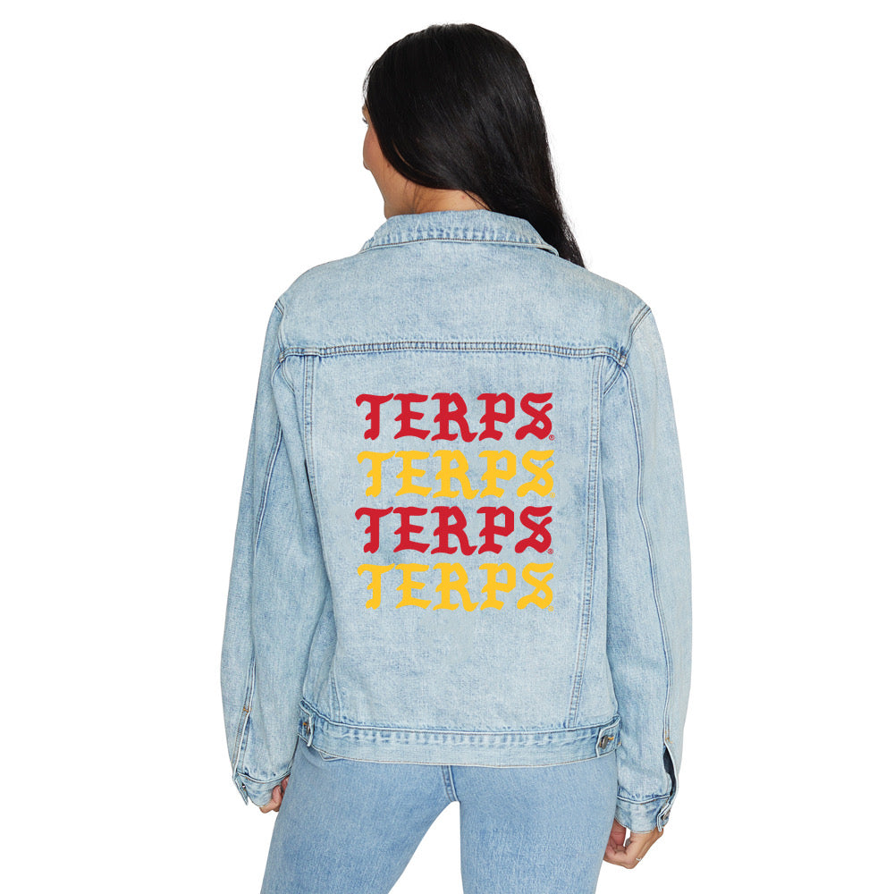 Maryland Terps Gothic Denim Jacket | lojobands 1