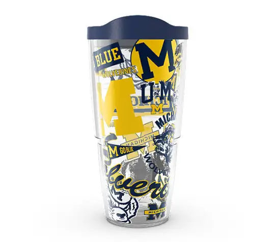 Michigan Wolverines - All Over Plastic Tumbler 3
