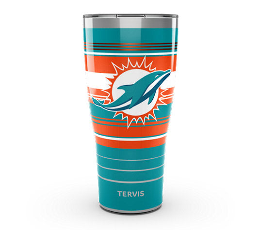 Miami Dolphins - NFL Hype Stripes Stainless Steel Tumbler 2