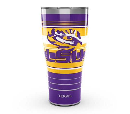 LSU Tigers - Fleur-de-Lis - Hype Stripes Stainless Steel Tumbler 3