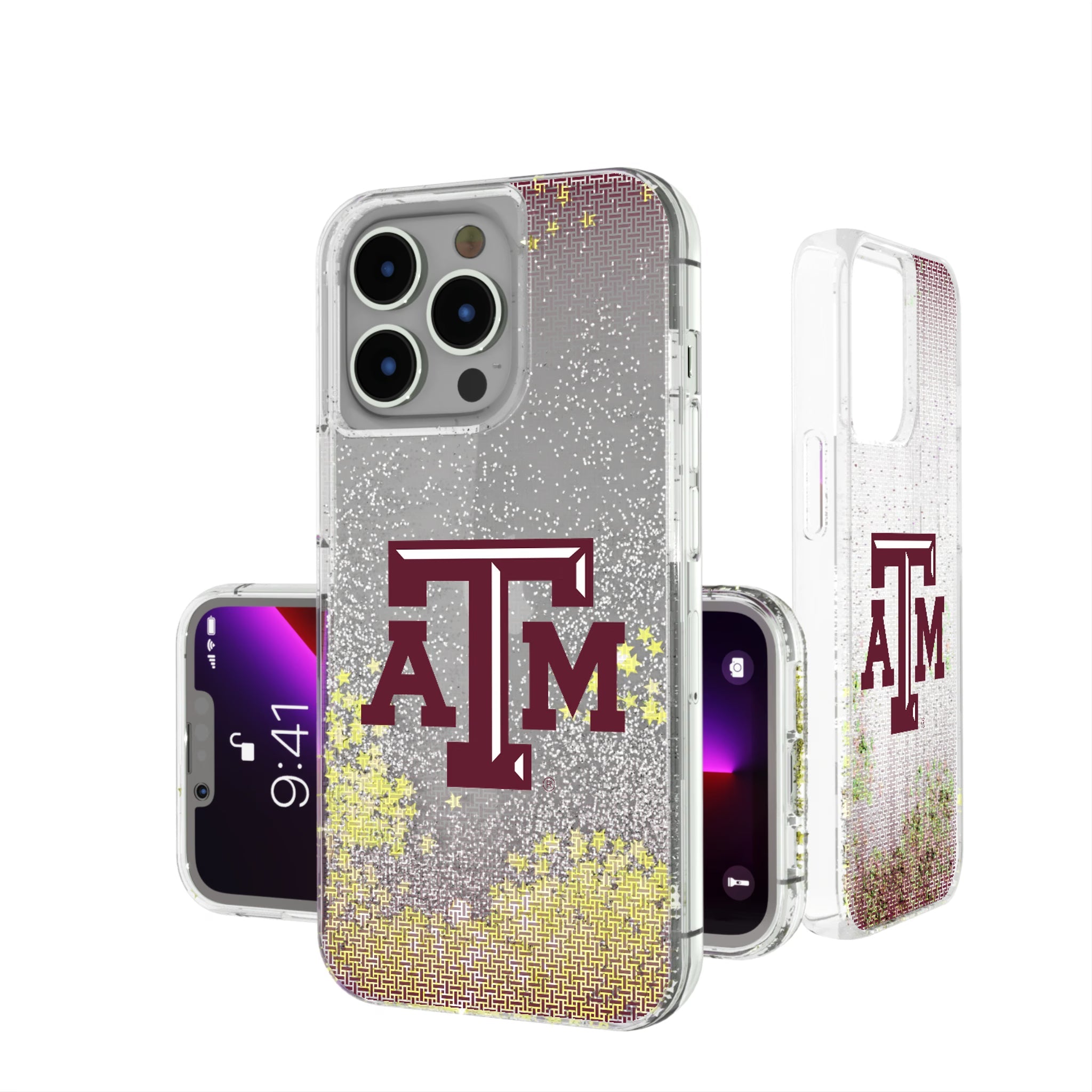 Texas A&M University Aggies Linen Glitter Phone Case for Apple iPhone 8