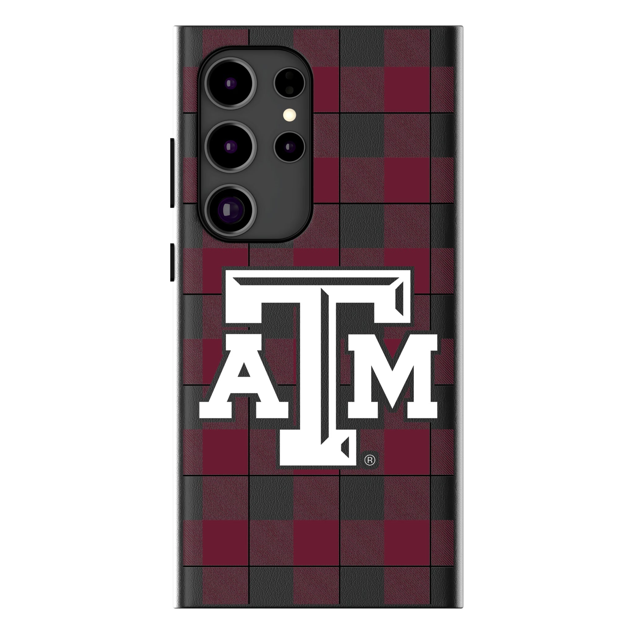 Texas A&M University Aggies Plaid MagSafe Compatible Phone Case for Samsung Galaxy 11