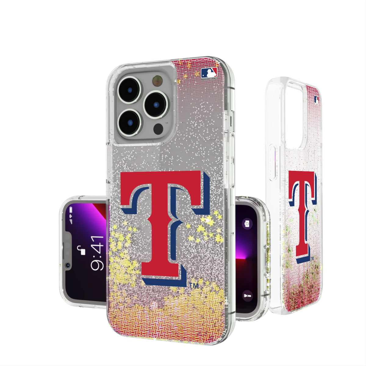 Texas Rangers Linen Glitter Phone Case for Apple iPhone