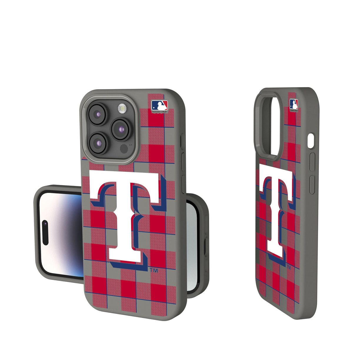 Texas Rangers Plaid Soft Touch Phone Case for Apple iPhone