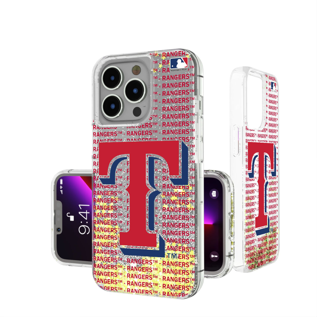 Texas Rangers Text Backdrop Glitter Phone Case for Apple iPhone 3