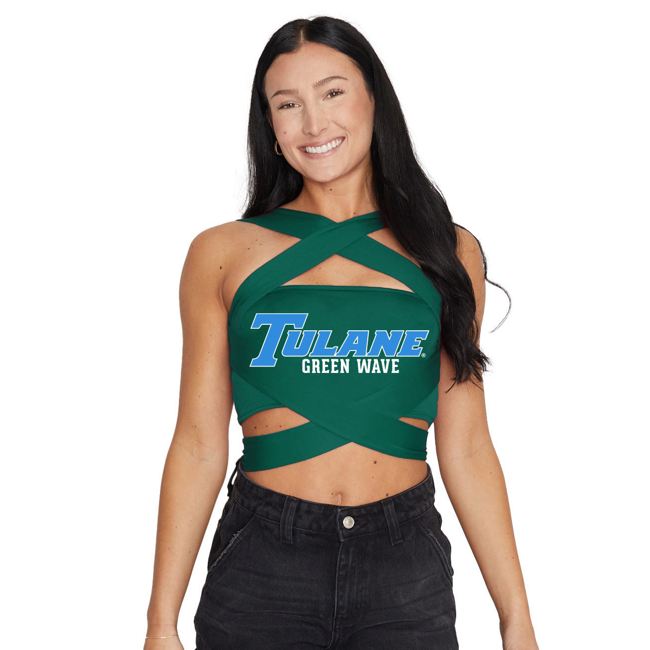 Tulane Green Multi Way Bandeau Top | lojobands