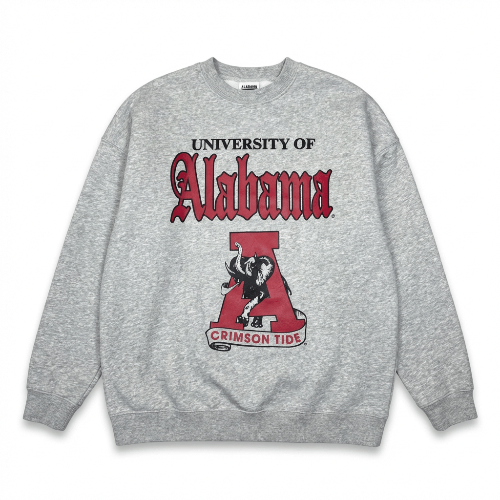 The Old English Crewneck – University of Alabama (100% Cotton, Heavyweight)
