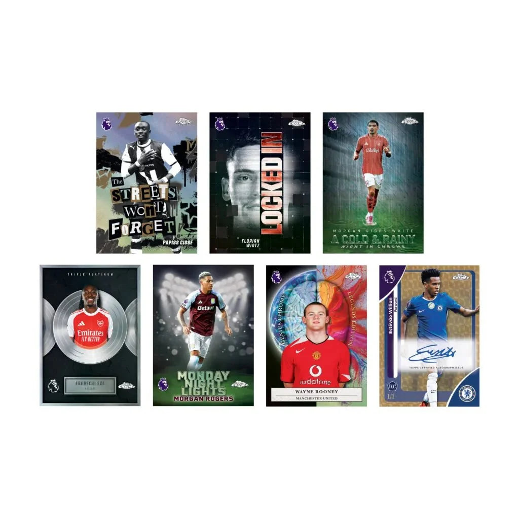 Topps 2025-26 Chrome Premier League Cards Hobby PACK (4 Cards Each) 2