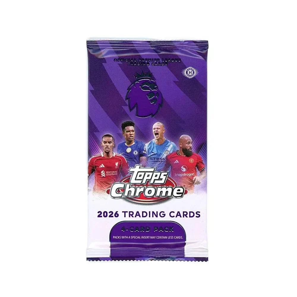 Topps 2025-26 Chrome Premier League Cards Hobby PACK (4 Cards Each) 1