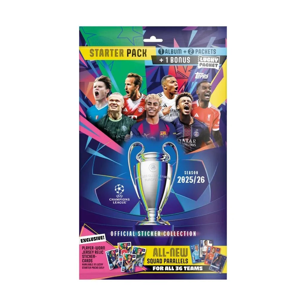 Topps 2025-26 UEFA Champions League Stickers Mega Starter Pack (Album + 43 Stickers) 1