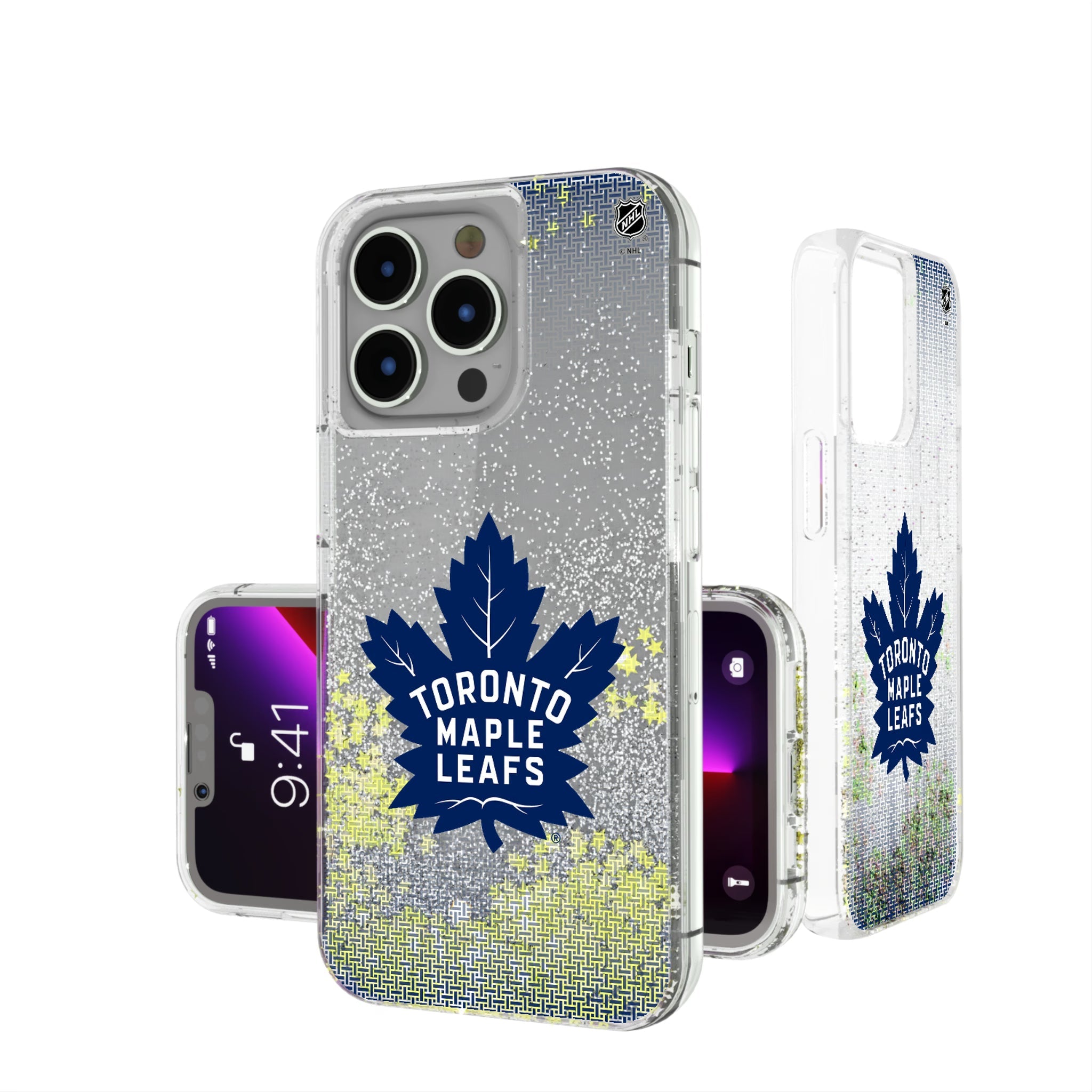 Toronto Maple Leafs Linen Glitter Phone Case 11