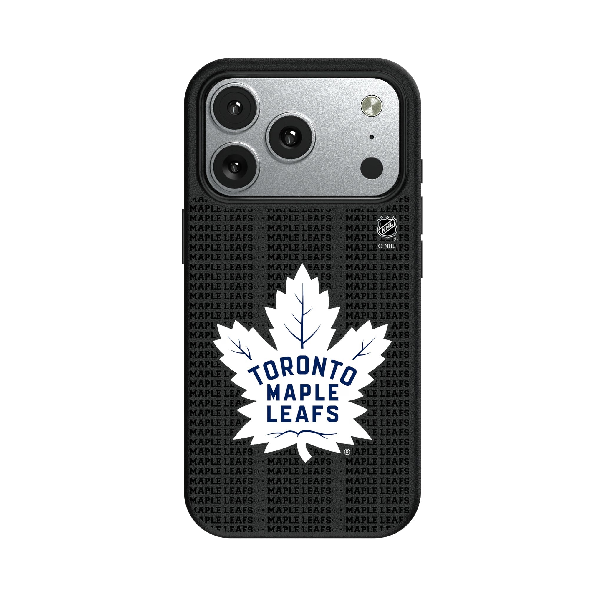 Toronto Maple Leafs Text Backdrop MagSafe Compatible Phone Case for Apple iPhone 9