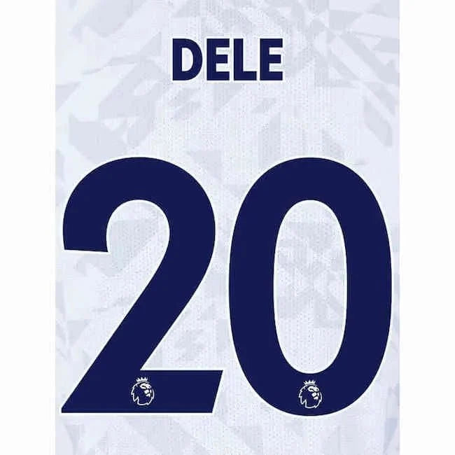 Tottenham 2019/22 Home Dele #20 Jersey Name Set 1