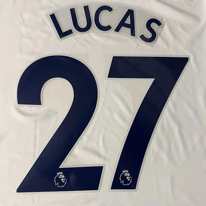 Tottenham 2019/22 Home Lucas #27 Jersey Name Set 1