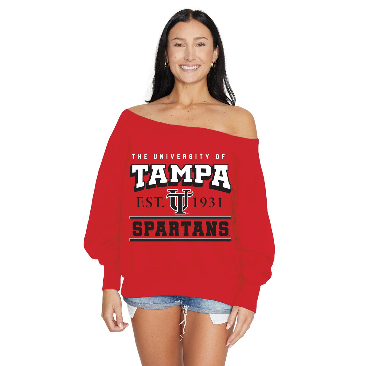 Tampa Spartans Off the Shoulder Sweatshirt | lojobands 1