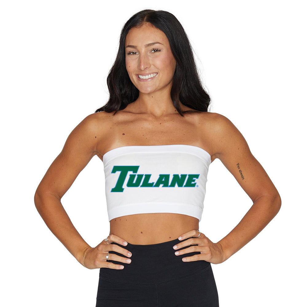 Tulane White Bandeau Top | lojobands