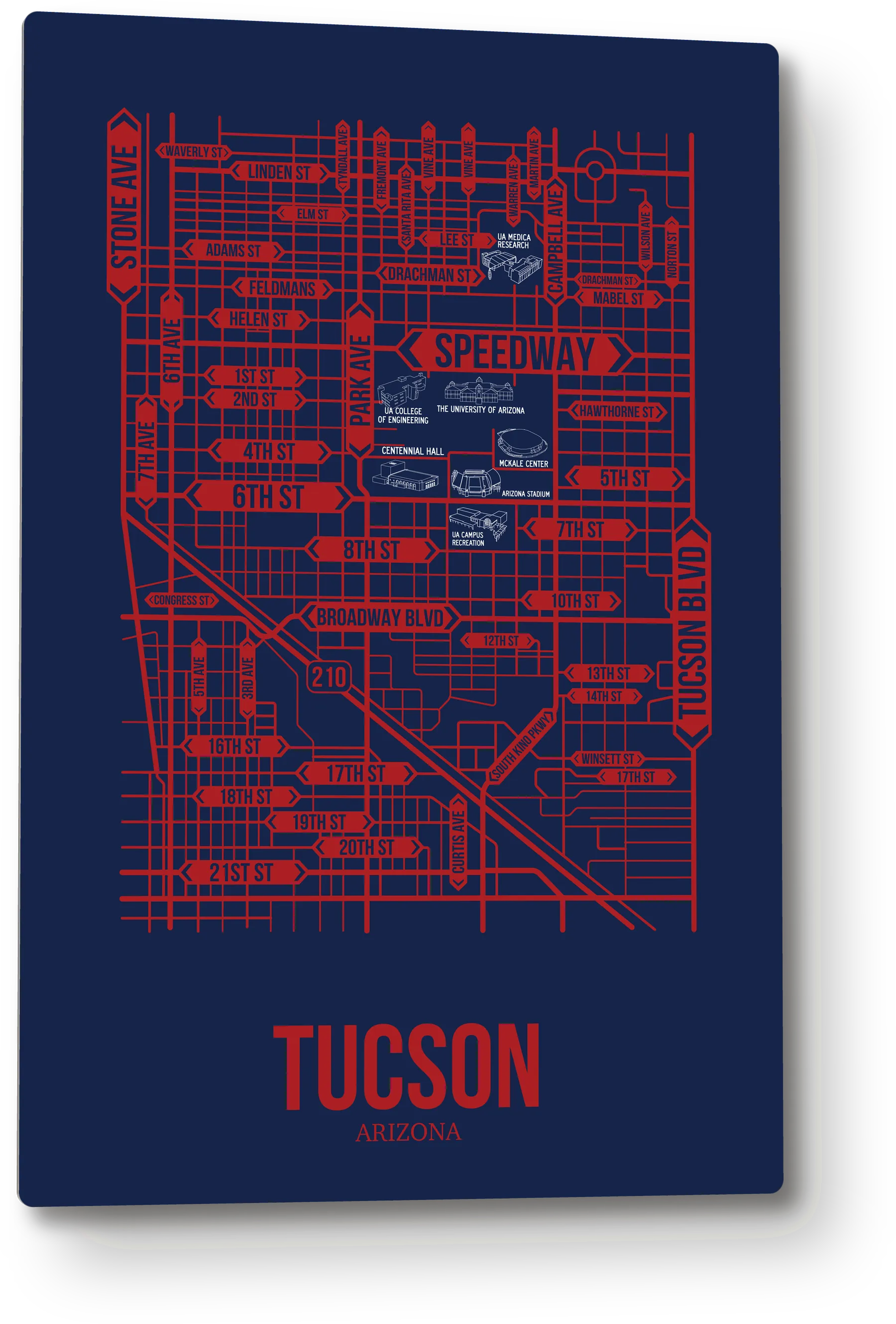 Tucson, Arizona street map 1