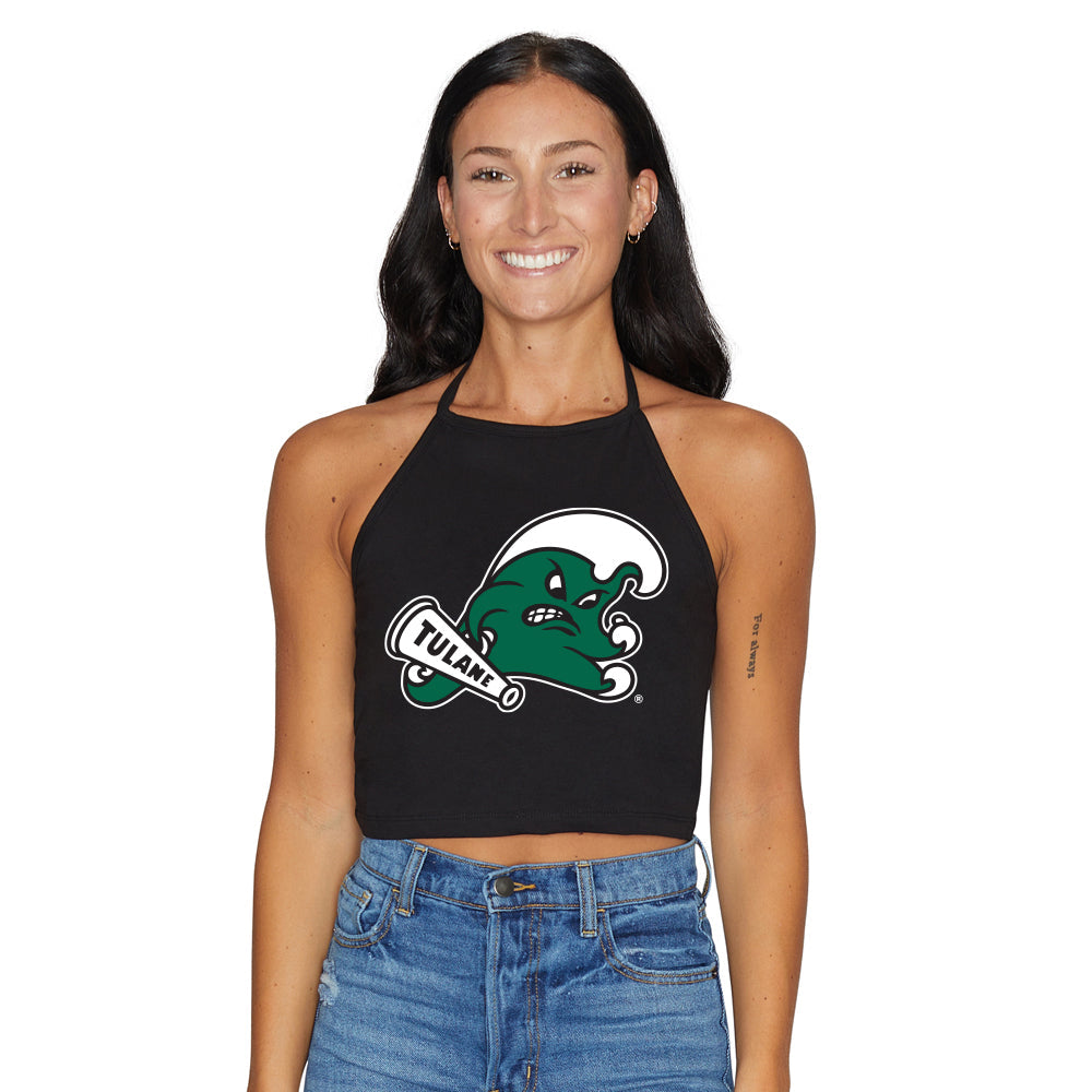Tulane Black Halter Top | lojobands