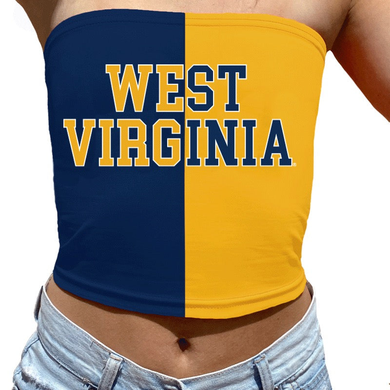 West Virginia Mountaineers Two Tone Tube Top | lojobands 8