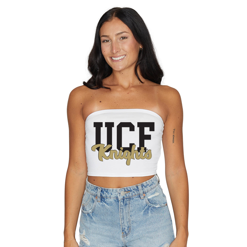 University of Central Florida White Fitted Tube Top | lojobands