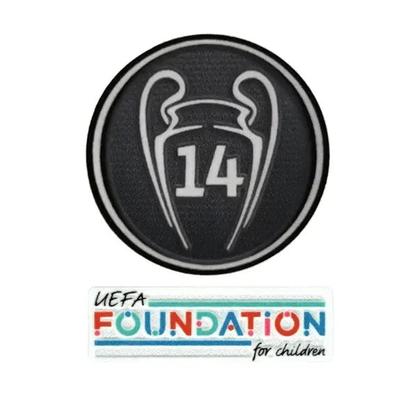 UEFA 2021-24 Real Madrid Champion League 14 Trophy YOUTH Patch Set (Foundation Patch Included) 1