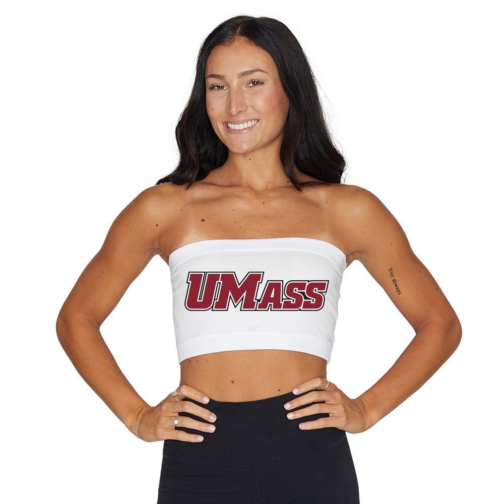 UMass White Bandeau Top | lojobands