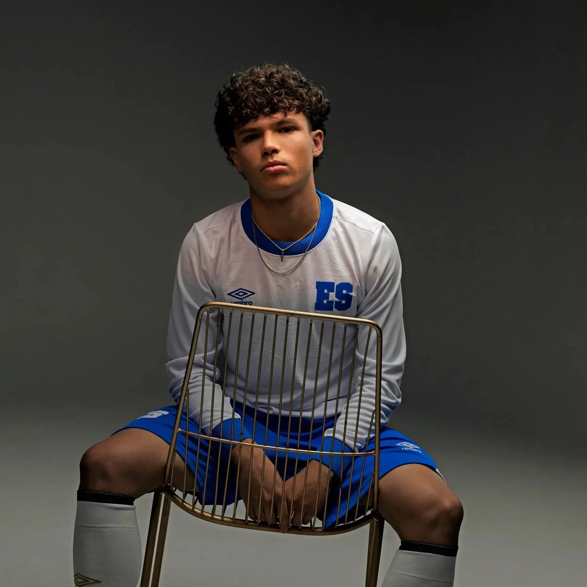 Umbro 2025-26 El Salvador Men's Stadium Away Long-Sleeve Soccer Jersey 8