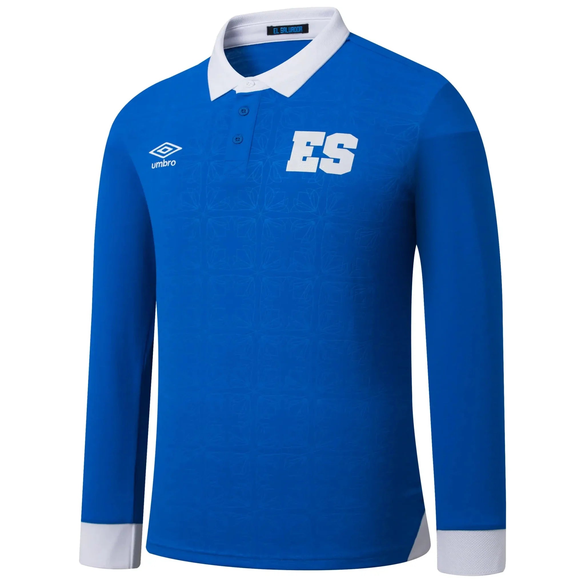 Umbro 2025-26 El Salvador Men's Stadium Home Long-Sleeve Soccer Jersey 1