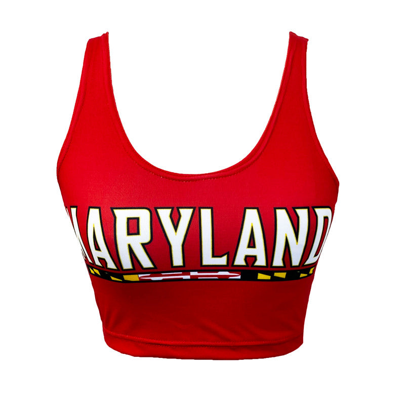 Maryland Terps Red Crop Tank Top | lojobands 6