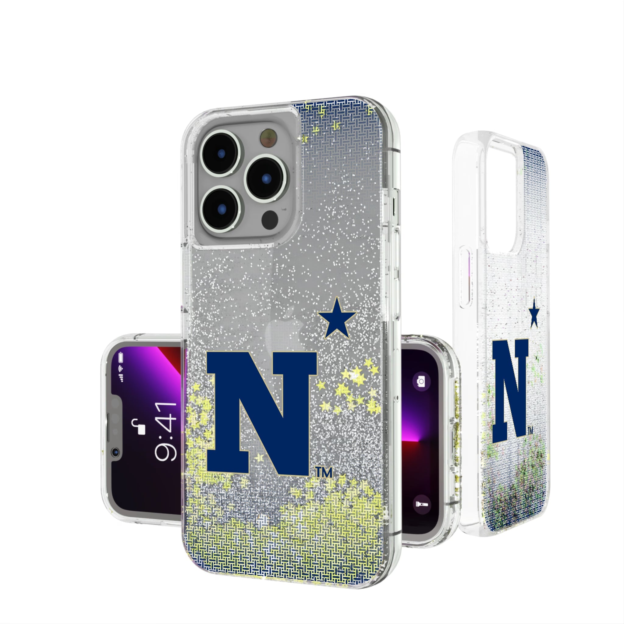 United State Naval Academy Midshipmen Linen Glitter Phone Case 15