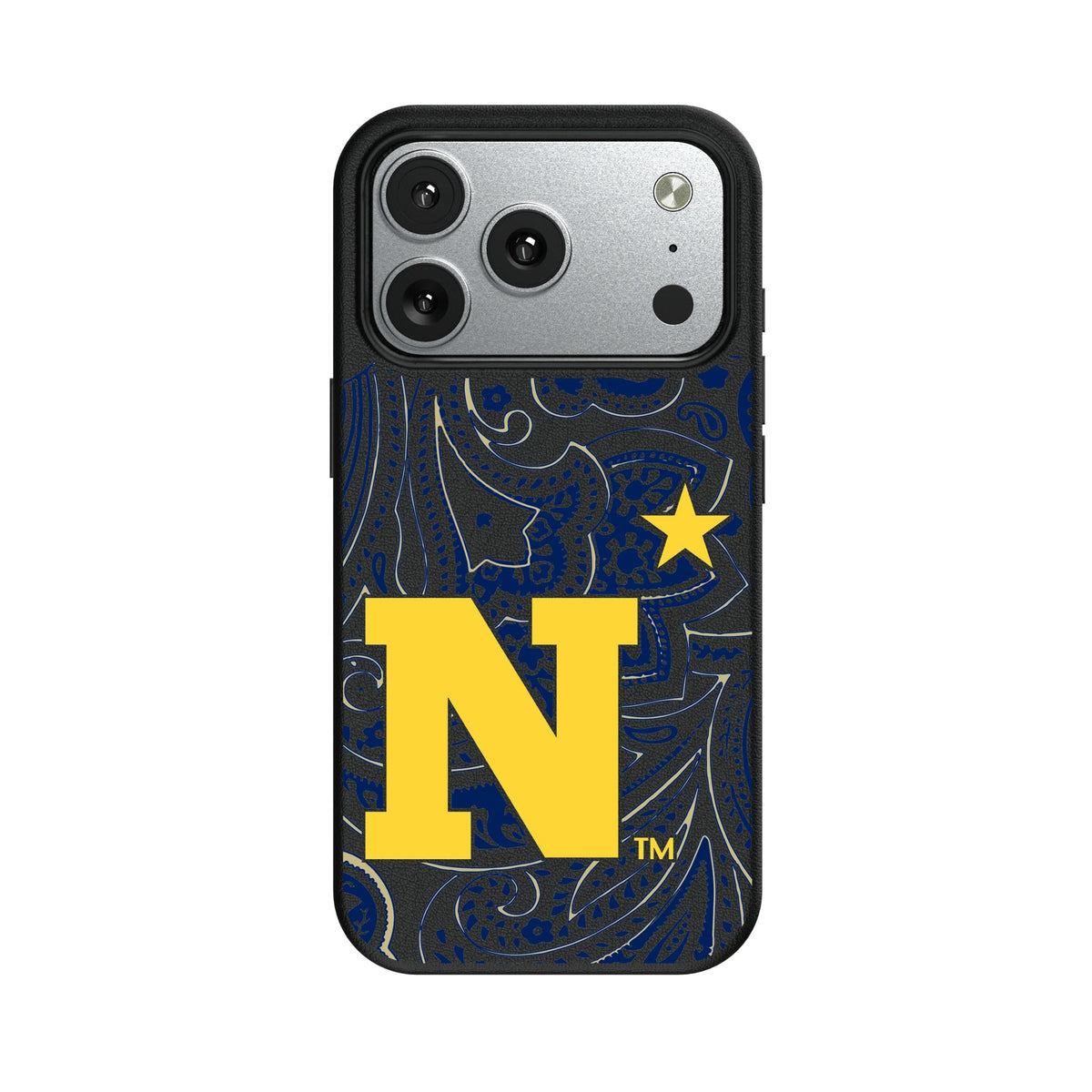 United State Naval Academy Midshipmen Paisley MagSafe Compatible Phone Case for Apple iPhone 9