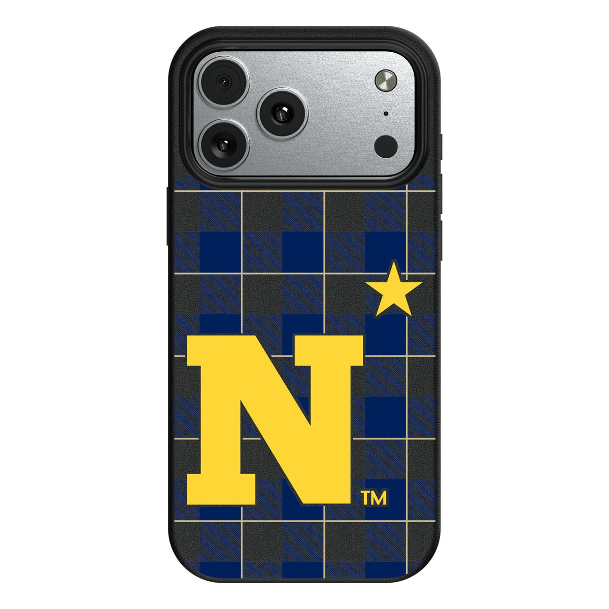 United State Naval Academy Midshipmen Plaid MagSafe Compatible Phone Case for Apple iPhone 10