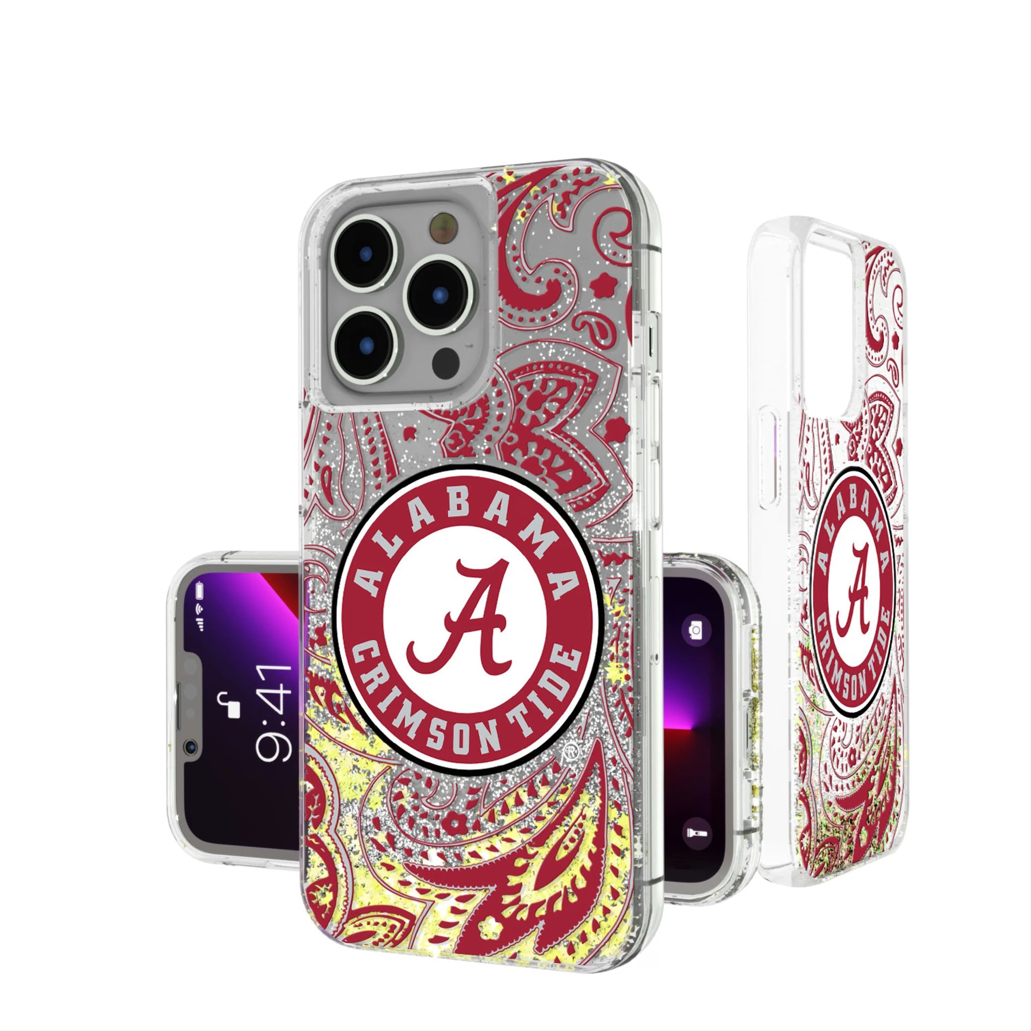 University of Alabama Crimson Tide Paisley Glitter Phone Case 8
