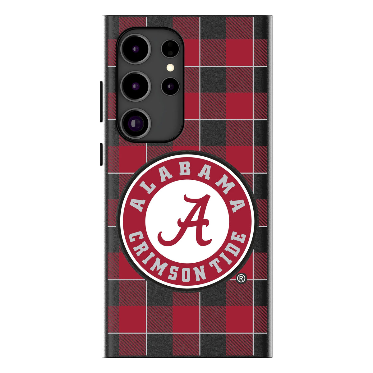 University of Alabama Crimson Tide Plaid MagSafe Compatible Phone Case for Samsung Galaxy 14